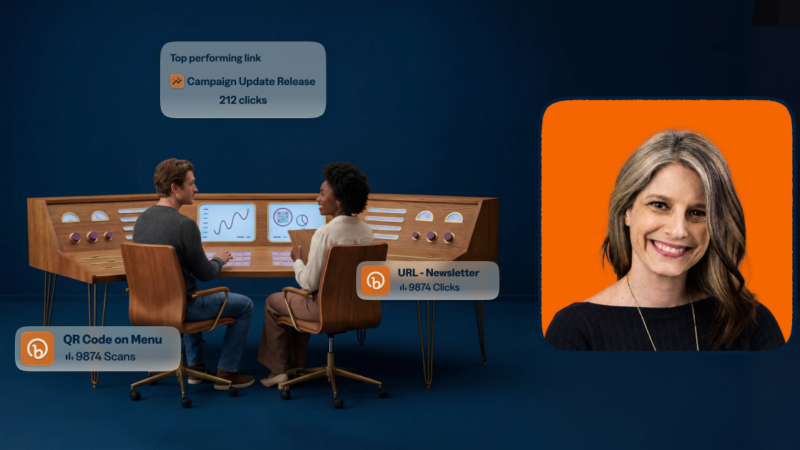 marketing Visibility report next to an image of Tara Robertson